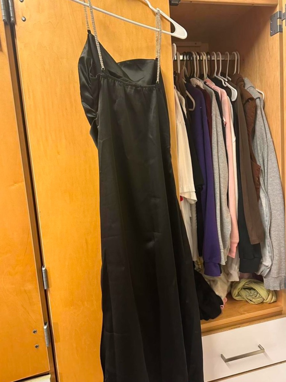 Papermoon Black Midi Slip Dress with Beaded Straps - Picture 3 of 4